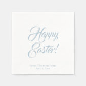 Happy Easter dusty Blue benutzerdefinierte Skript  Serviette (Vorderseite)