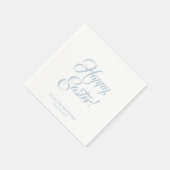 Happy Easter dusty Blue benutzerdefinierte Skript  Serviette (Ecke)
