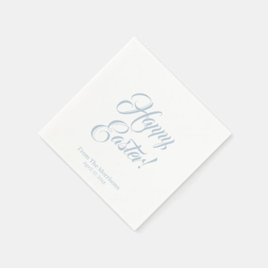 Happy Easter dusty Blue benutzerdefinierte Skript  Serviette (Ecke)