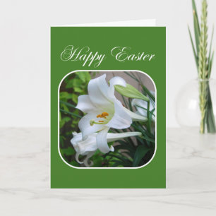 Happy Easter, Easter Blessings, White Lily Feiertagskarte