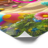 Happy Easter Easter Bunny on Beach  Poster (Ecke)