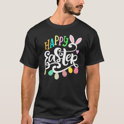 Happy Easter Easter Egg Urlaub T-Shirt (Vorderseite)