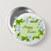 Happy Easter, Easter Lilies Button (Vorne & Hinten)