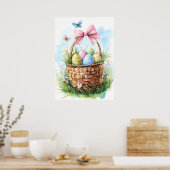 Happy Easter Egg Basket Urlaub Poster (Küche)