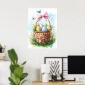 Happy Easter Egg Basket Urlaub Poster (Heimbüro)