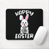 Happy Easter Egg Bunny Zebra Print Bunny Oster Co Mousepad (Mit Mouse)