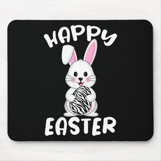 Happy Easter Egg Bunny Zebra Print Bunny Oster Co Mousepad (Vorne)