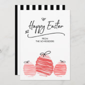 Happy Easter Egg Doodle Card Feiertagskarte (Vorne/Hinten)