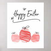 Happy Easter Egg Doodle Sign Poster (Vorne)