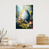 Happy Easter Egg Forest Fantasy Poster (Küche)
