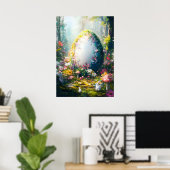 Happy Easter Egg Forest Fantasy Poster (Heimbüro)