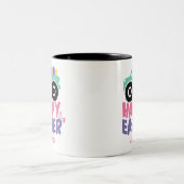 Happy Easter Egg Girly Truck Moderner Name Zweifarbige Tasse (Mittel)