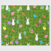 Happy Easter Egg Hase Kawaii Gras Geschenkpapier (Flach)