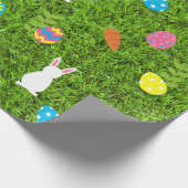Happy Easter Egg Hase Kawaii Gras Geschenkpapier (Ecke)