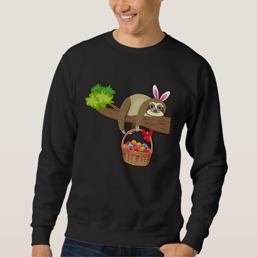 Happy Easter Egg Hunt With Sloth Sweatshirt (Vorderseite)