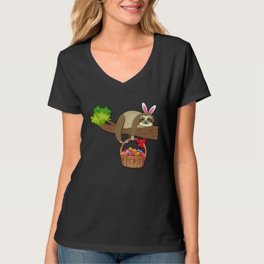 Happy Easter Egg Hunt With Sloth T-Shirt (Vorderseite)