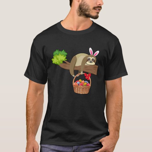 Happy Easter Egg Hunt With Sloth T-Shirt (Vorderseite)