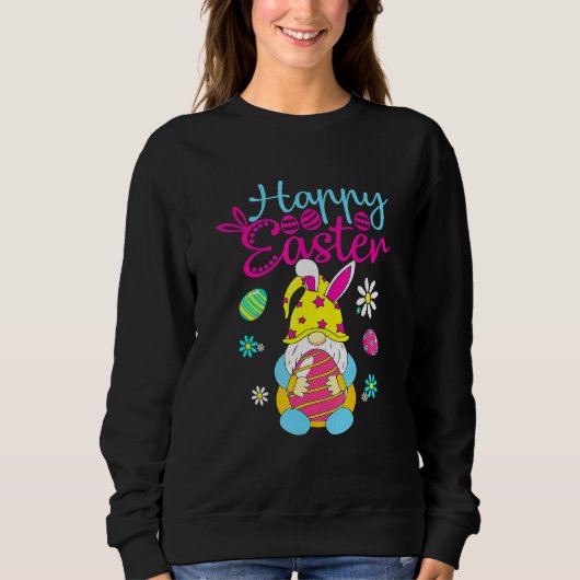 Happy Easter Egg Korb Bunny Ears Sweatshirt (Vorderseite)
