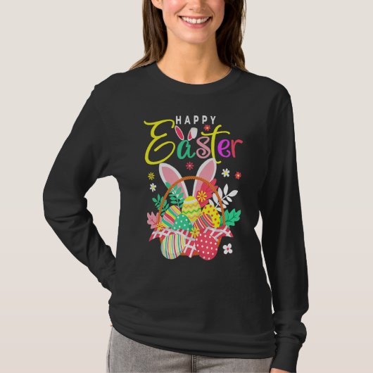 Happy Easter Egg Korb Sonnige Ohren 2 T-Shirt (Vorderseite)