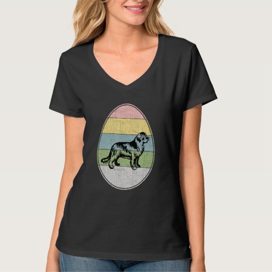 Happy Easter Egg Neufundland Hund Grafisches Oster T-Shirt (Vorderseite)