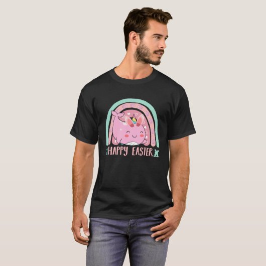 Happy Easter Egg Y'all Rainbow Narwhal T-Shirt (Vorne ganz)