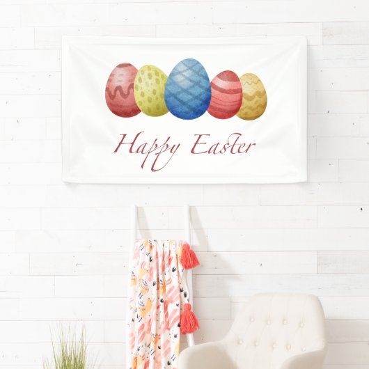 Happy Easter Eggs Banner - Spring Holiday Party (Insitu)
