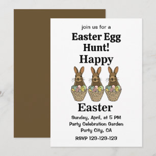 Happy Easter Eggs Basket Bunny Happy Oaster Einladung