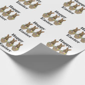 Happy Easter Eggs Basket Bunny Happy Oaster Geschenkpapier (Ecke)