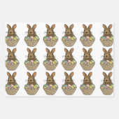 Happy Easter Eggs Basket Bunny Happy Oaster Geschenkpapier Set (Vorderseite)