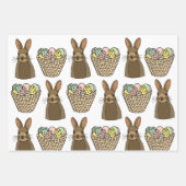 Happy Easter Eggs Basket Bunny Happy Oaster Geschenkpapier Set (Vorderseite 3)