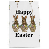 Happy Easter Eggs Basket Bunny Happy Oaster Mittlere Geschenktüte (Vorderseite)