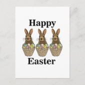 Happy Easter Eggs Basket Bunny Happy Oaster Postkarte (Vorderseite)
