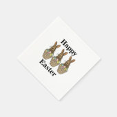 Happy Easter Eggs Basket Bunny Happy Osterfest Par Serviette (Ecke)