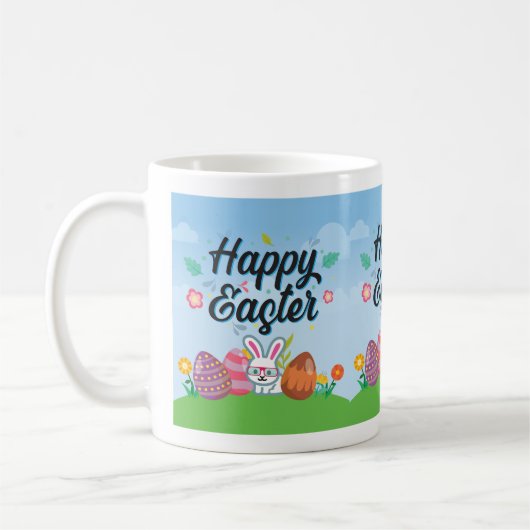 Happy Easter Eggs Bunny & Blume Kaffeetasse (Links)