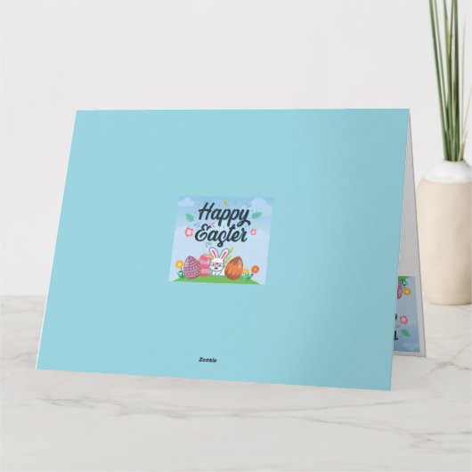 Happy Easter Eggs Bunny & Blume Karte (Rückseite)