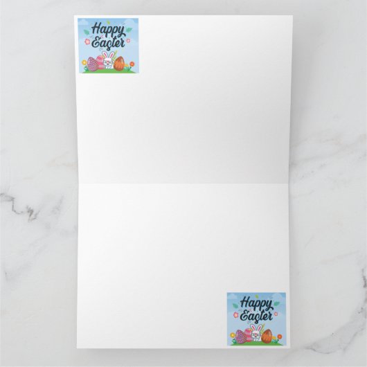 Happy Easter Eggs Bunny & Blume Karte (Innenseite)