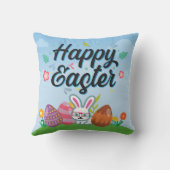 Happy Easter Eggs Bunny & Blume Kissen (Rückseite)