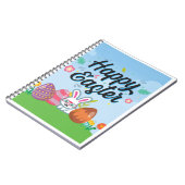 Happy Easter Eggs Bunny & Blume Notizblock (Linke Seite)