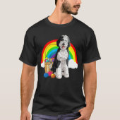 Happy Easter Eggs Bunny Dog Sheepadoodle 4 T-Shirt (Vorderseite)