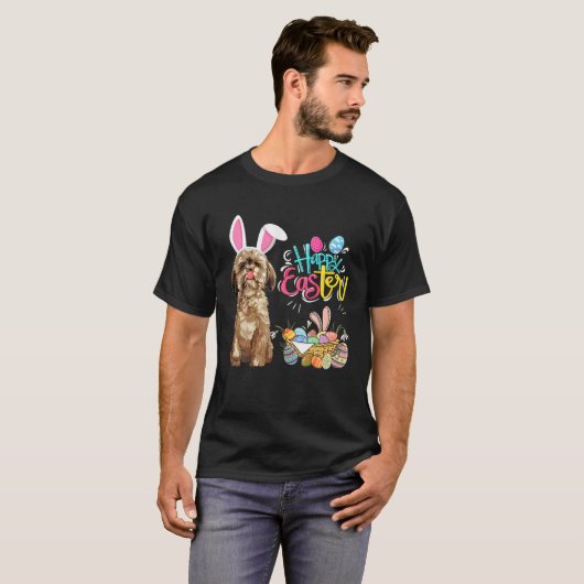 Happy Easter Eggs Bunny Dog Shihtzu Boys Girls T-Shirt (Vorne ganz)