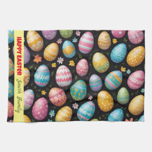 Happy Easter Eggs Collection Geschirrtuch
