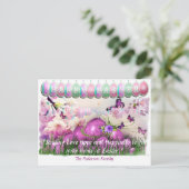 Happy Easter Eggs Colorful Spring Garden Blume Postkarte (Stehend Vorderseite)