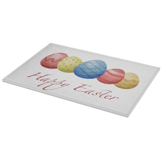 Happy Easter Eggs Cutting Board - Festivals Frühja Schneidebrett (Ecke)