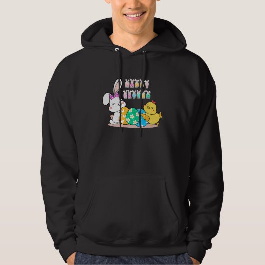 happy easter eggs egg bunny chick hoodie (Vorderseite)
