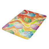 Happy Easter Eggs Festive Pattern Badematte (Schrägansicht)