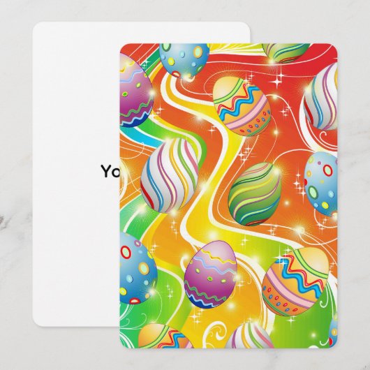 Happy Easter Eggs Festive Pattern Dankeskarte (Vorne/Hinten)