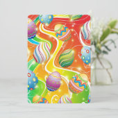 Happy Easter Eggs Festive Pattern Dankeskarte (Stehend Vorderseite)