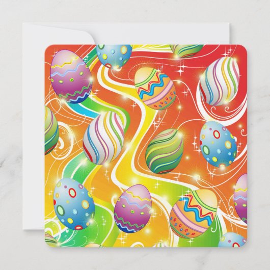 Happy Easter Eggs Festive Pattern Einladung (Vorderseite)