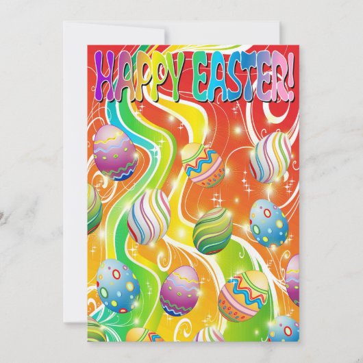 Happy Easter Eggs Festive Pattern Feiertagskarte (Vorderseite)