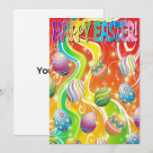 Happy Easter Eggs Festive Pattern Feiertagskarte (Vorne/Hinten)